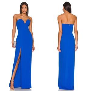 NEW Amanda Uprichard Revolve Cherri Gown Cobalt Blue Small